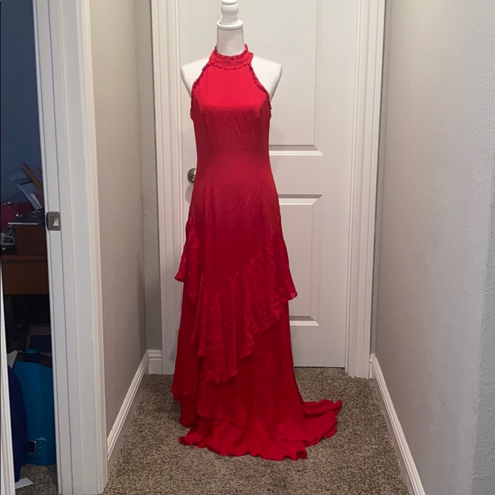 Intermix red maxi dress with open back M